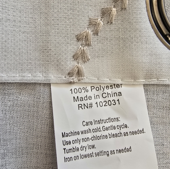 8 - 36" x 94" Cream And Grey Light Filtering Grommet Curtains - Picture 4 of 4